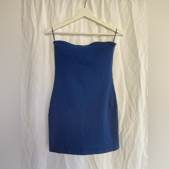 Zara Strapless Mini Bodycon Denim Dress Size Small NEW - Picture 6 of 13